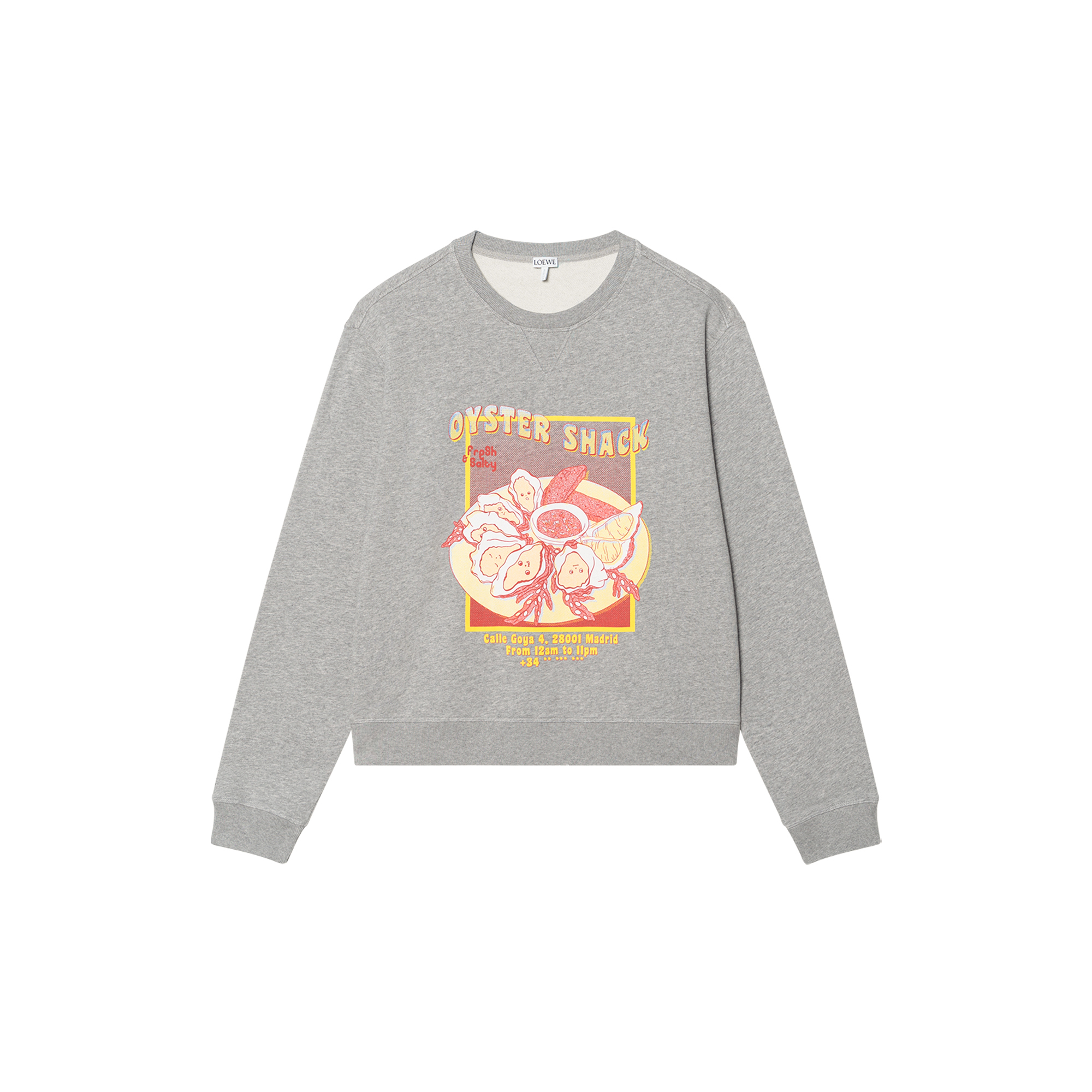 (Women) LOEWE Grey Crewneck Printed Long-Sleeve Sweatshirt S359Y24X19-1440