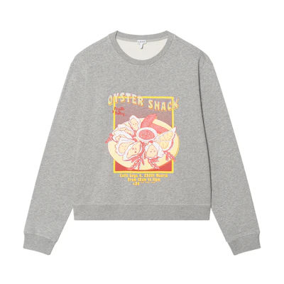 (Women) LOEWE Grey Crewneck Printed Long-Sleeve Sweatshirt S359Y24X19-1440