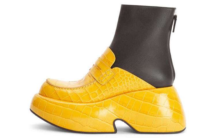 (W) LOEWE Heel Ankle Boot 'Yellow Calfskin'