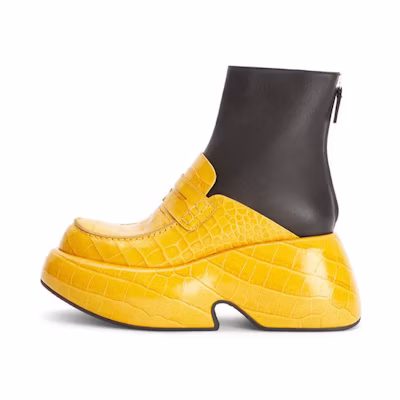 (W) LOEWE Heel Ankle Boot 'Yellow Calfskin'