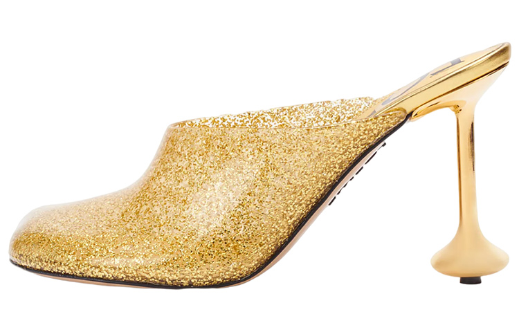 (Women) LOEWE Heeled Mule 'Gold PVC' L616379X43-9983