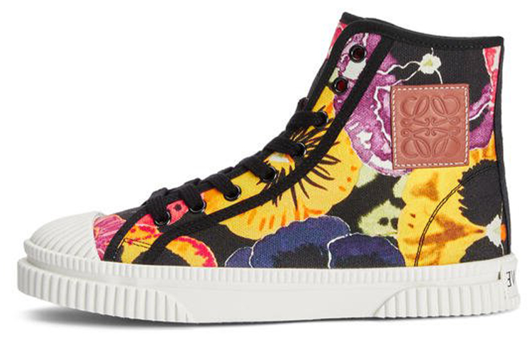 (Women) LOEWE High-Top Canvas Sneaker 'Tricolor Pansy Red Yellow' L815282X41-8894