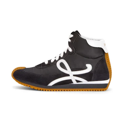 (W) LOEWE High-Top Sneakers in Suede and Nylon 'Black White'
