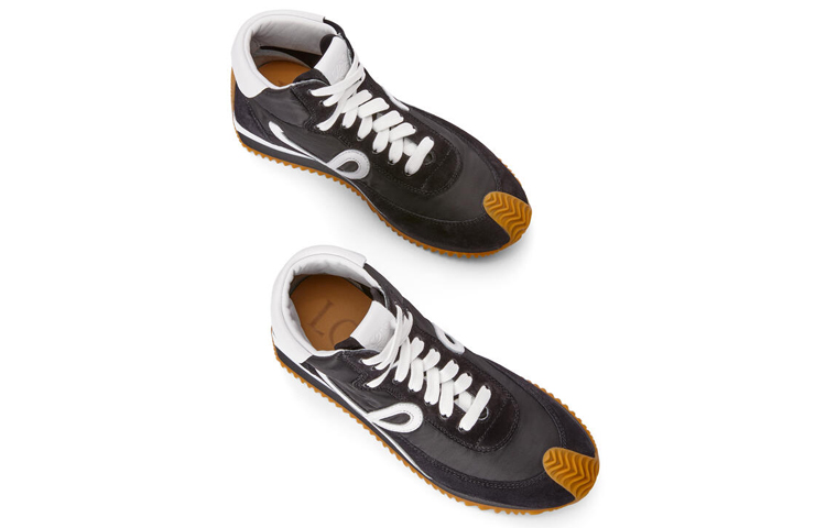 (W) LOEWE High-Top Sneakers in Suede and Nylon 'Black White' 圖 3