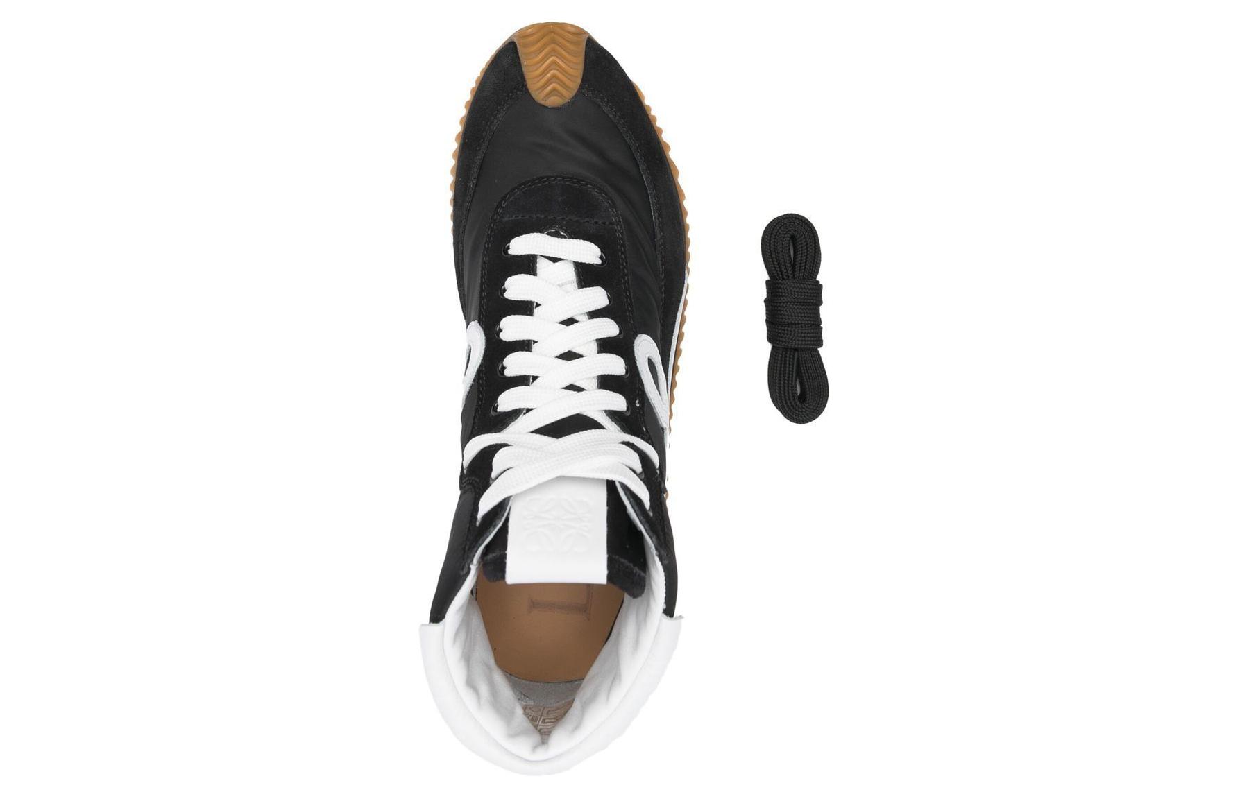 (W) LOEWE High-Top Sneakers in Suede and Nylon 'Black White' 圖 6