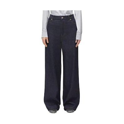 (Women) LOEWE High-Waisted Wide-Leg Jeans Women’s Dark Blue Denim. S540Y11X64-2834