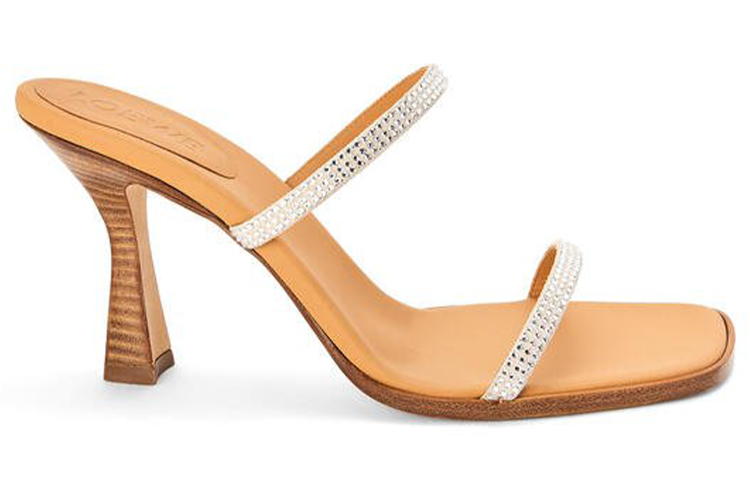 Order (Women) LOEWE High Heel Fashion Sandals 'Silver Velvet Leather and Rhinestone Straps' L616465X23-1160