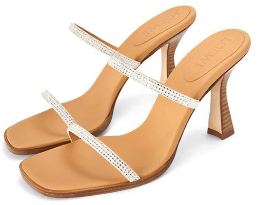 (Women) LOEWE High Heel Fashion Sandals 'Silver Velvet Leather and Rhinestone Straps' L616465X23-1160 Lookbook (Women) LOEWE High Heel Fashion Sandals 'Silver Velvet Leather and Rhinestone Straps' L616465X23-1160