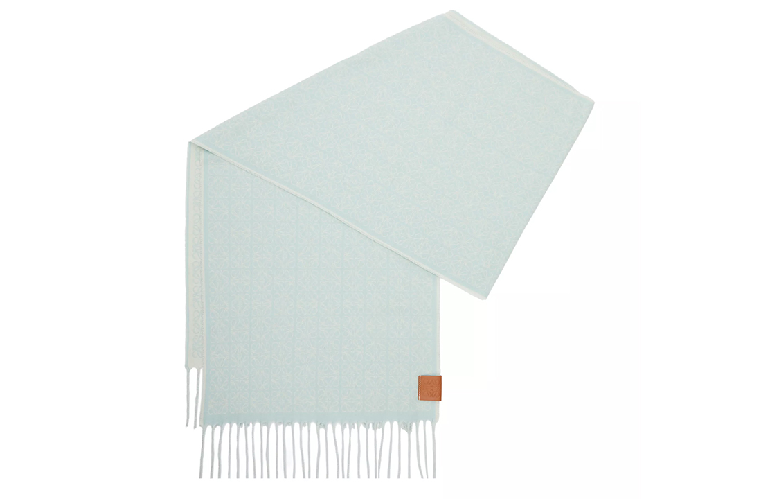(Women) LOEWE Iconic Print Cashmere Scarf  Light Cyan Blue. F811257X11-8764 圖 4