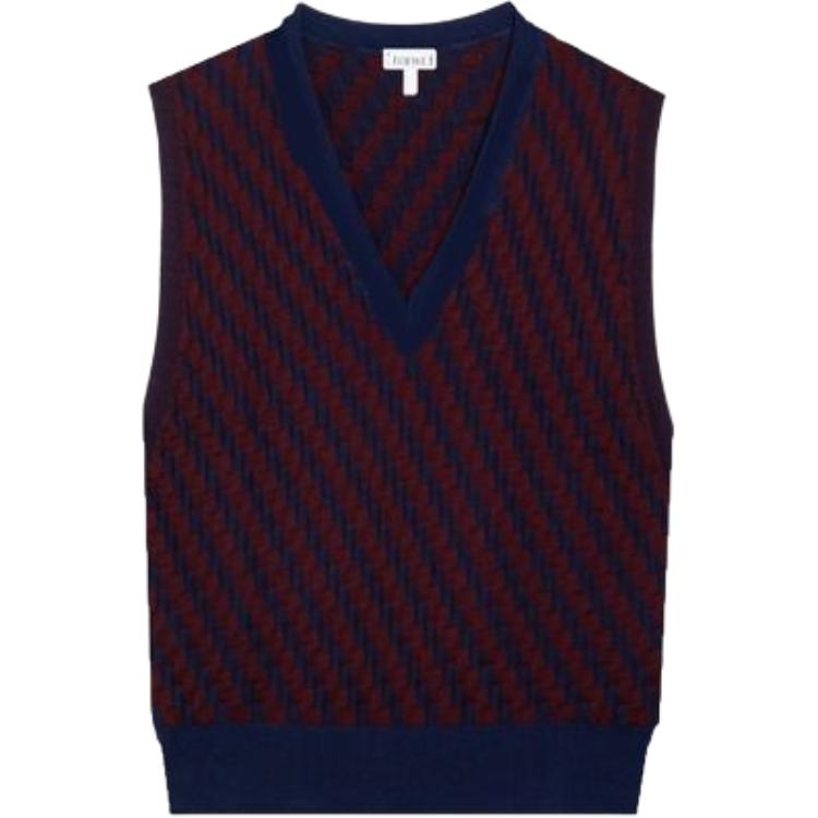 (Women) LOEWE Knitted Sleeveless Striped V-Neck Sweater Vest Multicolor S540Y14KF2-7554