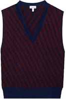 (Women) LOEWE Knitted Sleeveless Striped V-Neck Sweater Vest Multicolor S540Y14KF2-7554 (Women) LOEWE Knitted Sleeveless Striped V-Neck Sweater Vest Multicolor S540Y14KF2-7554