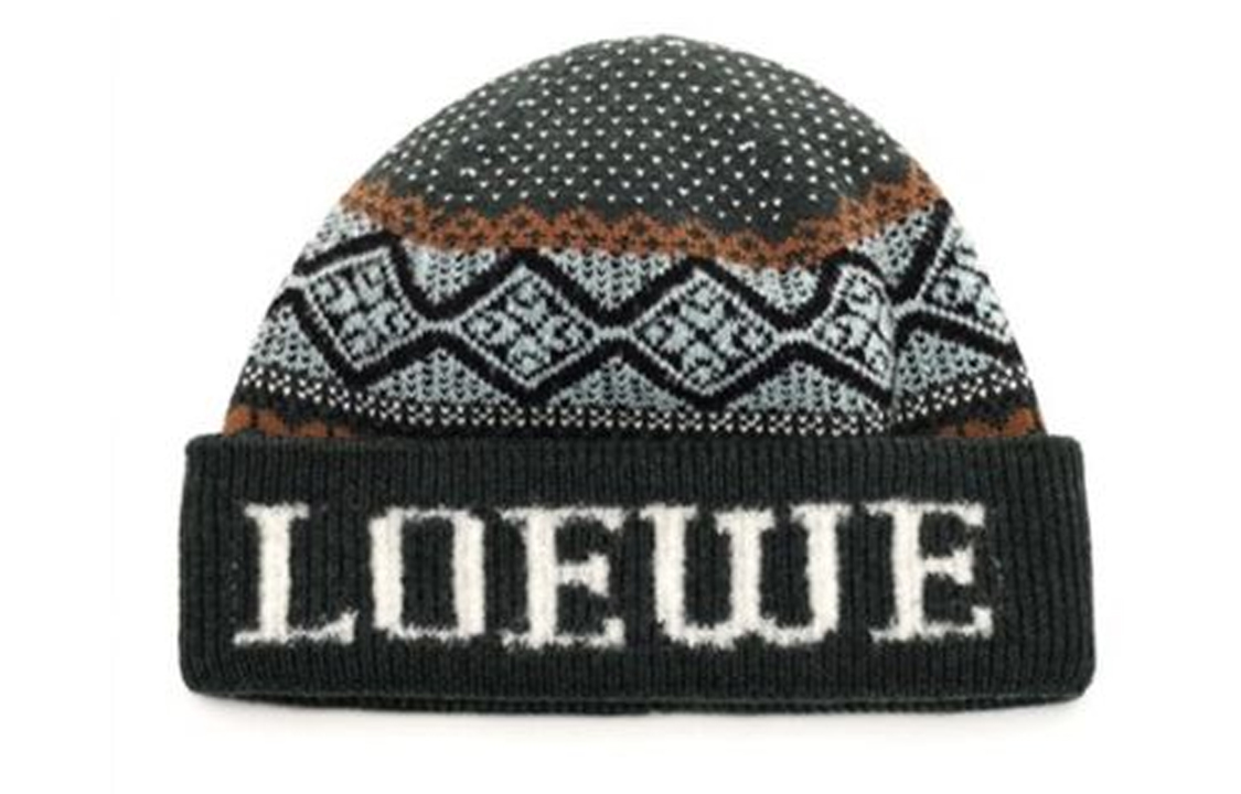 (Women) LOEWE Knitted Warm Beanie Hat for Women - Green. K811487X094061