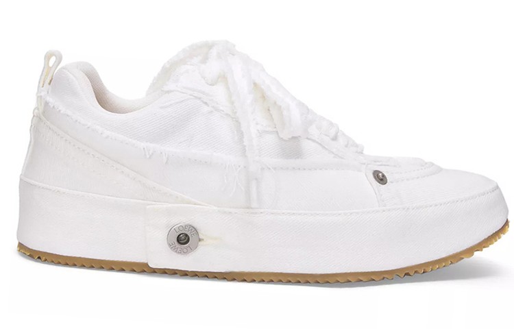 (W) LOEWE Lace-Up Denim Fashion Sneakers 'Cotton White' 圖 2