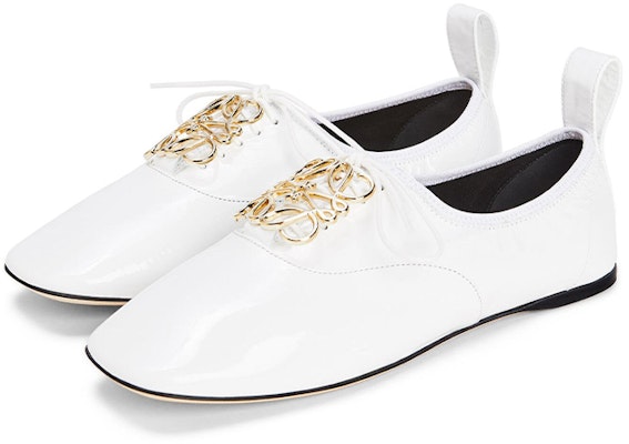 (Women) LOEWE Lace-Up Square Toe Flats 'White Leather' L815S02X02-2100 Lookbook (Women) LOEWE Lace-Up Square Toe Flats 'White Leather' L815S02X02-2100