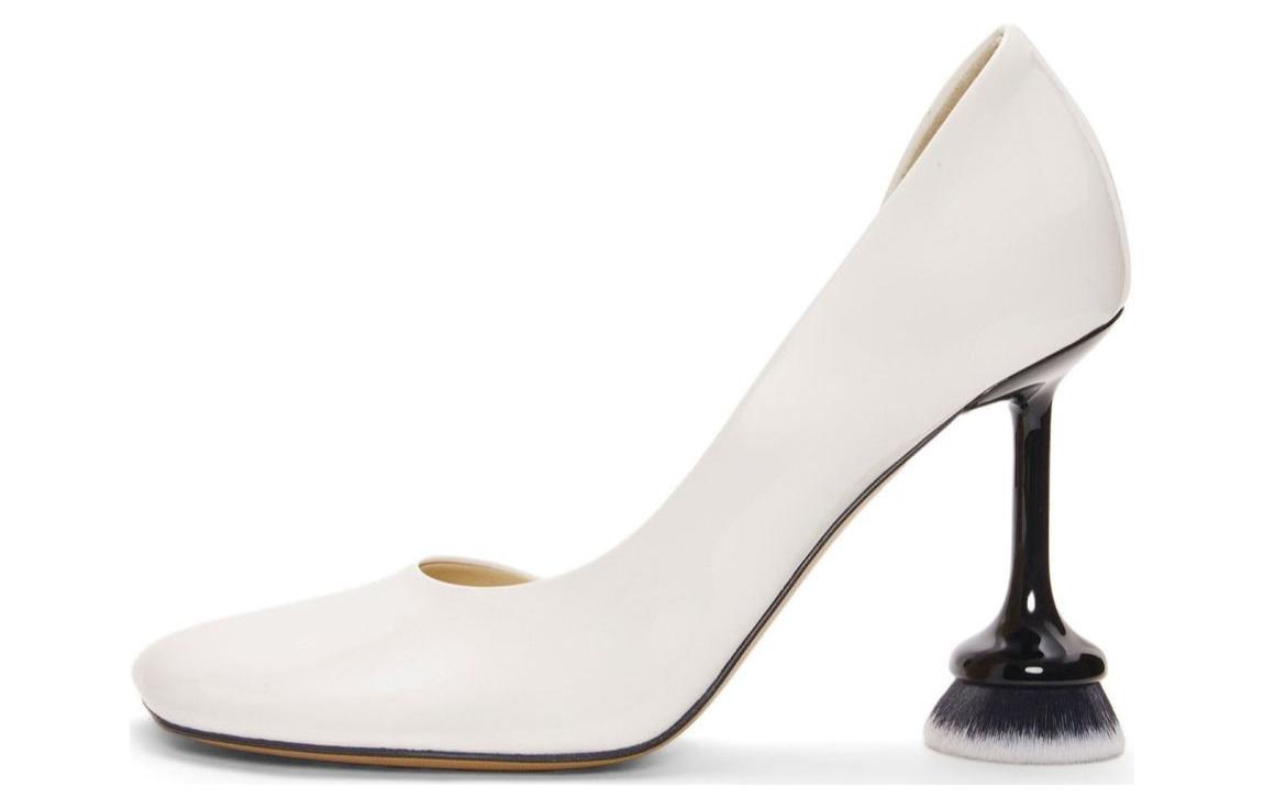 (Women) LOEWE Leather 9cm Pumps 'White' 'Elegant Sculptural Heel' L814S01XAD-4768