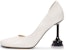 (W) LOEWE Kasut Tumit Kulit 9cm 'Putih' 'Tumit Arca Elegan' L814S01XAD-4768
