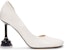 (W) LOEWE Kasut Tumit Kulit 9cm 'Putih' 'Tumit Arca Elegan' L814S01XAD-4768