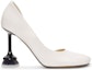 Order (W) LOEWE Kasut Tumit Kulit 9cm 'Putih' 'Tumit Arca Elegan' L814S01XAD-4768