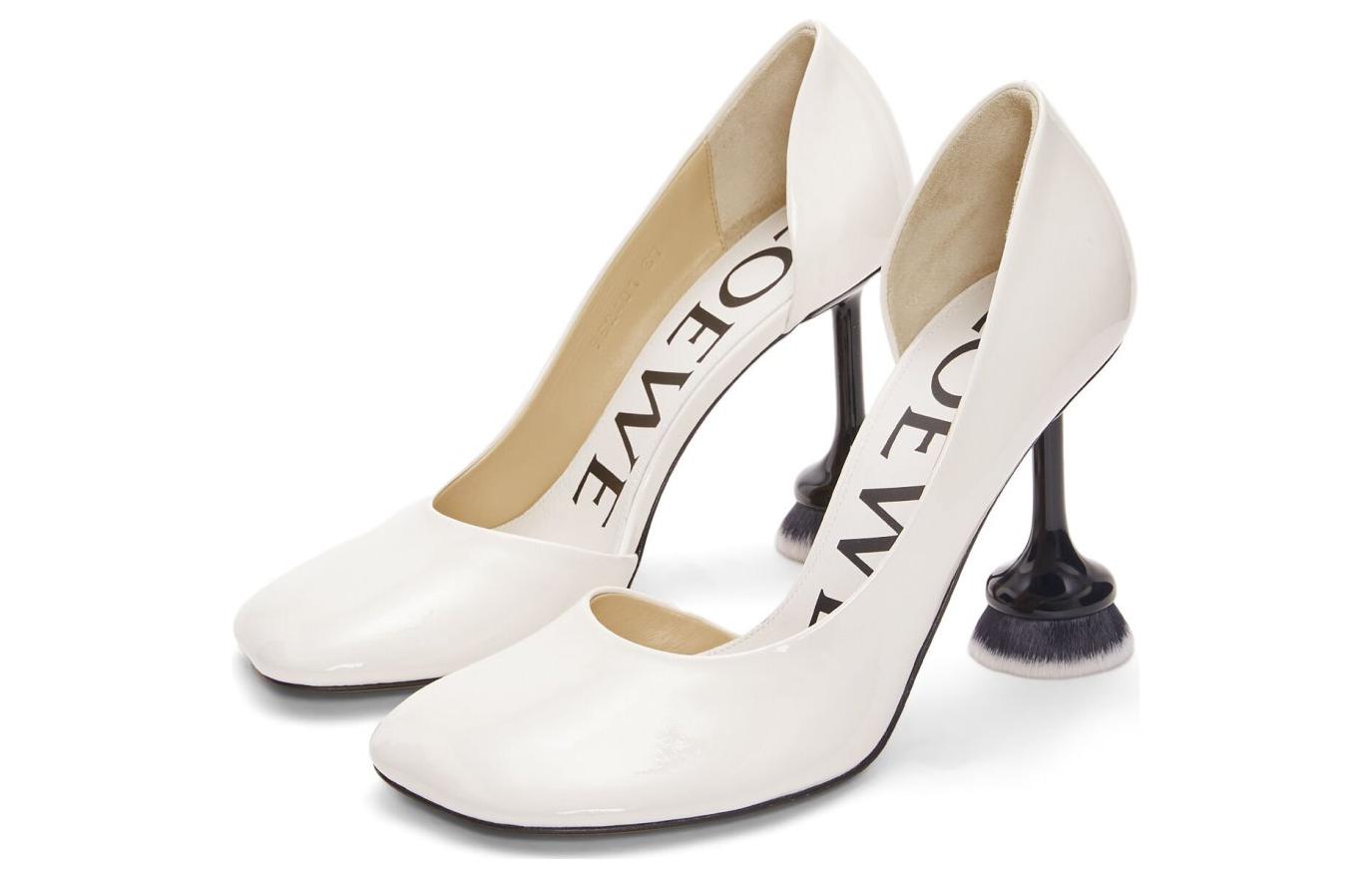 Lookbook LOEWE羅意威 皮革 氣質優雅 異形跟 高跟鞋 9cm 女款 白色