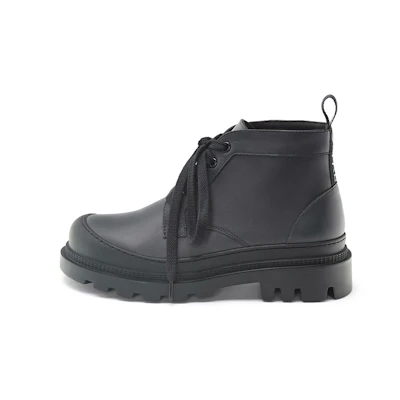 (W) LOEWE Leather Ankle Boots 'Black Lace-Up'