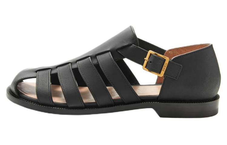 (W) LOEWE Leather Buckle Round Toe Sandal 'Black'