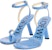 (W) LOEWE Kulit Gesper Tumit Tinggi 'Selipar Fesyen Biru' L616465X57-4774