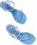 Lookbook (W) LOEWE Kulit Gesper Tumit Tinggi 'Selipar Fesyen Biru' L616465X57-4774