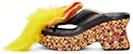 (Women) LOEWE Leather Espadrille Wedge Sandals 'Black Yellow' L814S10X01-1489