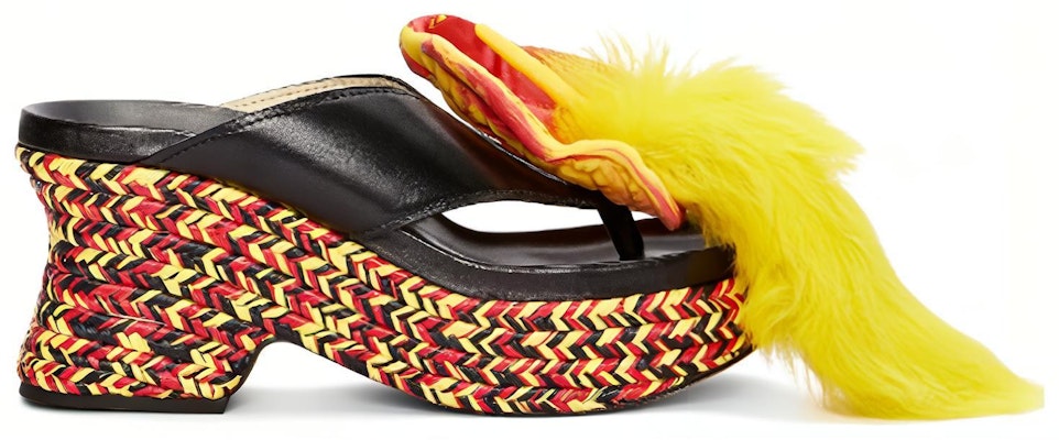 (Women) LOEWE Leather Espadrille Wedge Sandals 'Black Yellow' L814S10X01-1489 Order (Women) LOEWE Leather Espadrille Wedge Sandals 'Black Yellow' L814S10X01-1489