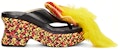 (Women) LOEWE Leather Espadrille Wedge Sandals 'Black Yellow' L814S10X01-1489
