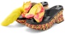 (Women) LOEWE Leather Espadrille Wedge Sandals 'Black Yellow' L814S10X01-1489