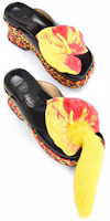 Shop (W) LOEWE Sandal Wedges Espadrille Kulit Hitam Kuning L814S10X01-1489