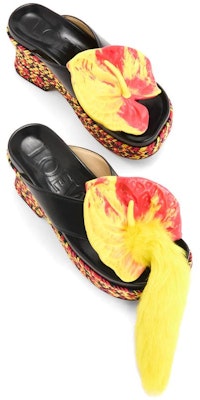 (Women) LOEWE Leather Espadrille Wedge Sandals 'Black Yellow' L814S10X01-1489 Shop (Women) LOEWE Leather Espadrille Wedge Sandals 'Black Yellow' L814S10X01-1489