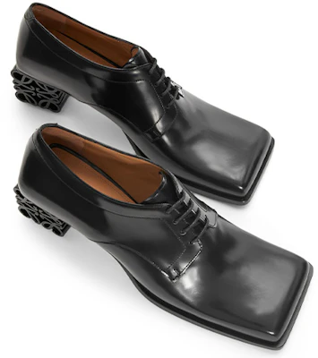 (W) LOEWE Zapatos de Moda de Cuero con Tacón de Cono Negro L815S02X12-1100 Lookbook (W) LOEWE Zapatos de Moda de Cuero con Tacón de Cono Negro L815S02X12-1100