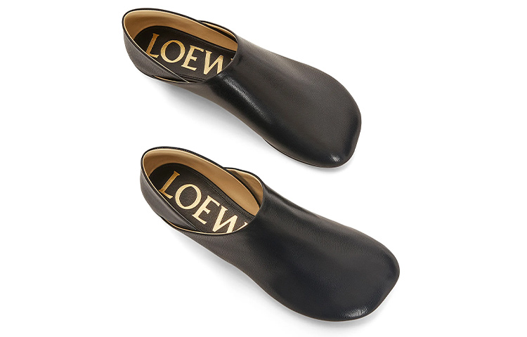 Shop (W) ロエベ レザー フラットスリッポン (ブラック) L814466X22-1100
