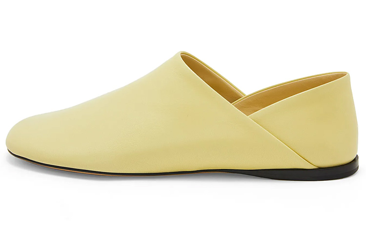 Buy (W) 로에베 레더 플랫 스퀘어토 (라이트 옐로우) L814466X22-8803