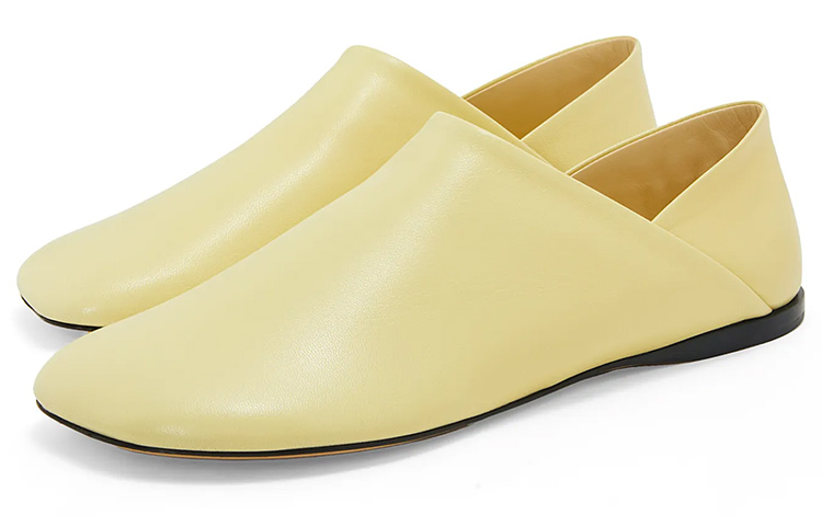 (W) LOEWE Leather Flat Square Toe 'Light Yellow' 圖 3
