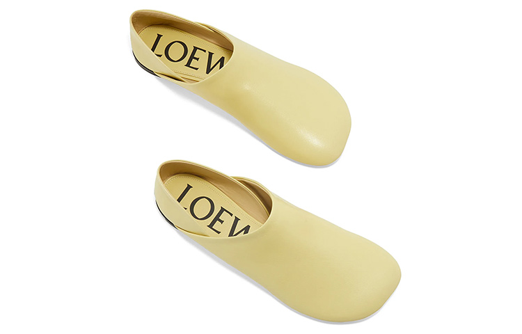 (W) LOEWE Leather Flat Square Toe 'Light Yellow' 圖 4