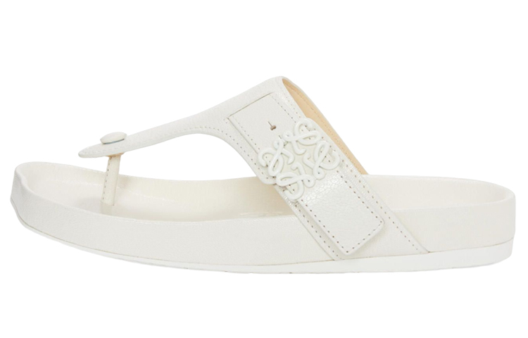 (Women) LOEWE Leather Flat Thong Sandals 'White Fashion' L814465X59-2100