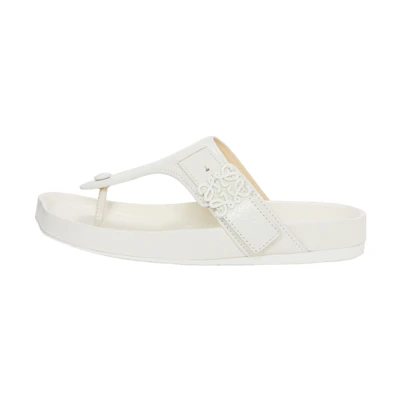 (W) LOEWE Leather Flat Thong Sandals 'White Fashion'