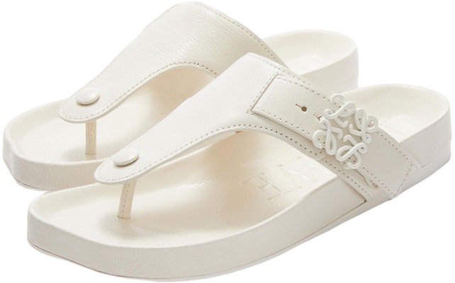 (W) LOEWE Sandal Jepit Kulit Datar 'White Fashion' L814465X59-2100 Order (W) LOEWE Sandal Jepit Kulit Datar 'White Fashion' L814465X59-2100