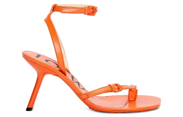 (W) LOEWE Leather High-Heel Buckle Sandals 'Orange' 圖 2