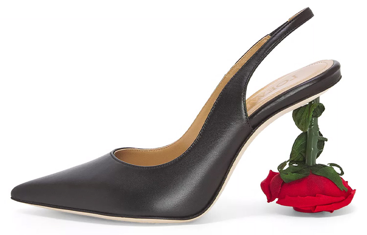 (W) LOEWE Leather High Heel 'Black Rose Alien Heel'