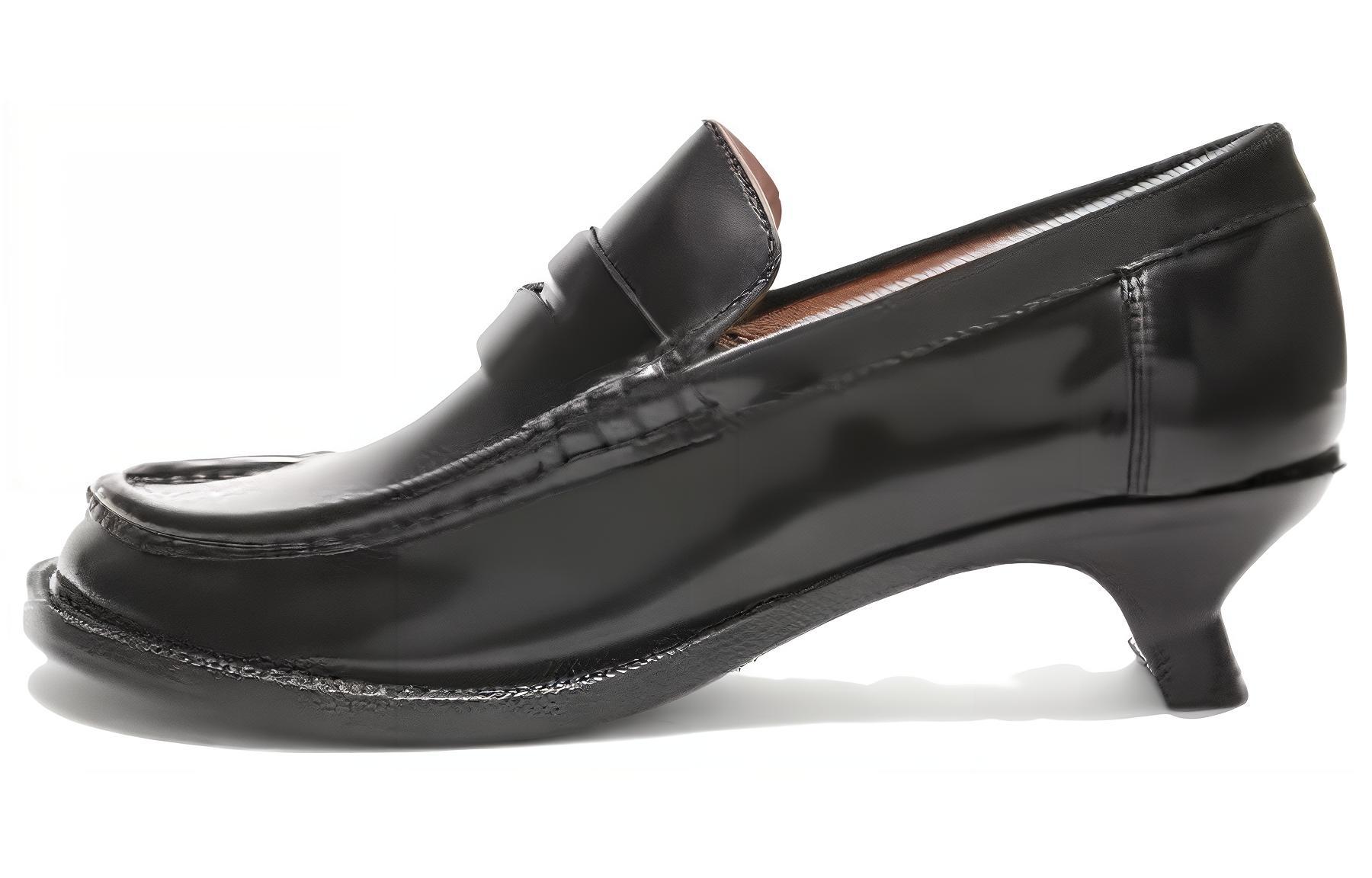 (W) LOEWE Leather High Heels 'Black Fashion Stiletto'