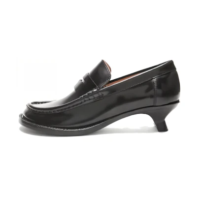 (W) LOEWE Leather High Heels 'Black Fashion Stiletto'