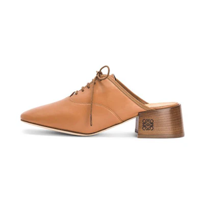 (W) LOEWE Leather Mule High Heels 'Camel'