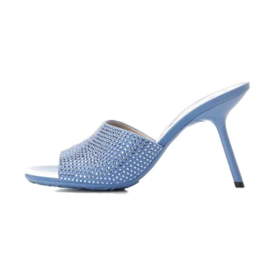 (W) LOEWE Leather Open-Toe Flat Sandals 'Blue'