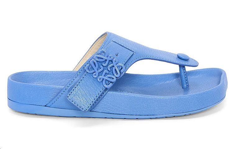 (W) LOEWE Leather Open-Toe Thong Sandal 'Blue Fashion' 圖 2