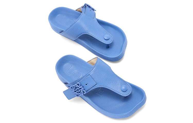 (W) LOEWE Leather Open-Toe Thong Sandal 'Blue Fashion' 圖 3