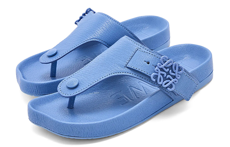 (W) LOEWE Leather Open-Toe Thong Sandal 'Blue Fashion' 圖 4